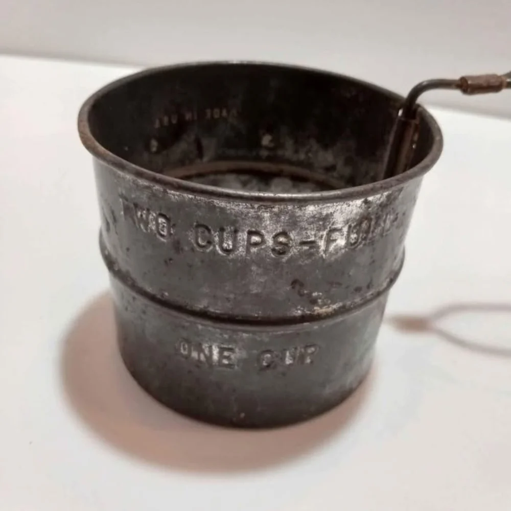 Antique Metal 2 Cup Sifter